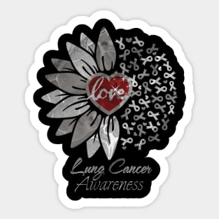 Lung Cancer Awareness Red Heart Edition Sticker